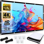 120 Zoll Beamer-Leinwand aus Milchseidenstoff, 2,5 cm schwarzer Rand, Haken & Seil, tragbarer Projector Screen, gesch&uuml;tzt f&uuml;r Outdoor, Heimkino, B&uuml;ro & Camping