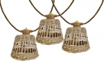 SAMOA LIGHT HYBRID LED String Lights Outdoor &Uuml;hendatav 10 Natural Rattan Lampshades Warm White 8M Solar Powered Elektriv&otilde;rku Powered