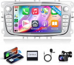 2G + 64G Android Autoradio Ford Focus II mk2 Mondeo S-Max C-Max Galaxy Kuga 7-tolline autoraadio traadita Carplay Android auto navigatsioon GPS WiFi Mirror Link Bluetooth FM/RDS/DAB/EQ/SWC tagurduskaameraga