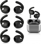 3 Paar Ohrb&uuml;gel f&uuml;r Samsung Galaxy Buds 3, Silikon-Fl&uuml;gel-Ohrst&ouml;psel, rutschfest, weich, ergonoomiline disain, Ohrst&ouml;psel, bequeme Ohrst&ouml;psel, Zubeh&ouml;r f&uuml;r Galaxy Buds 3, Schwarz