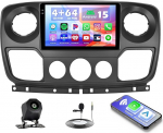 Hikity 4+64G Android 15 autoraadio Opel Movano 2 / Renault Master 3 / Nissan NV400 jaoks, 10.1-tolline Incell puuteekraan juhtmevaba CarPlay & Android auto Bluetooth GPS navigatsioon WiFi USB tagurduskaameraga