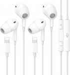 2er Pack verdrahtete iPhone-Ohrh&ouml;rer [Apple MFi zertifiziert] kabelgebundene Ohrh&ouml;rer mit Rauschunterdr&uuml;ckung, eingebautem Mikrofon und Lautst&auml;rkeregelung, kompatibel mit iPhone 14/13/SE/12/11/XR/8/7