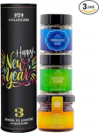 Hallingers Happy New Year - 3-osaline kinkekomplekt tee, moosi ja v&uuml;rtsidega - Delikatesside nautimise komplekt kingiideena, Gourmet kingitus Vegan (komplekt) - kingiideed j&otilde;ulud ja kingitused advendikalender