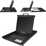 StarTech.com 16-portiline (VGA) KVM-konsool - integreeritud KVM-l&uuml;liti 19-tollise LCD-monitoriga v&otilde;rgukappi/serveririiulile - 1HE LCD KVM-sahtli 1,8 m pikkuste kaablitega - OSD KVM - USB-tugi (RKCONS1916K)