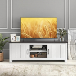 GIANTEX TV kapp, TV kapp, TV statiiv, kuni 65-tollise teleri jaoks, Lowboard TV kapp lahtiste sektsioonidega ja 2 uksega, TV Lowboard Sideboard, 145 x 40 x 50 cm.