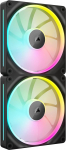 CORSAIR iCUE LINK LX140 RGB 140mm PWM ventilaatori kaksikpakett - kaks valgusahelat - sisaldab iCUE LINK s&uuml;steemikeskust - CORSAIR AirGuide tehnoloogia - must