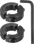hankekaart 2 St&uuml;ck 7/8 Zoll Bohrung Klemmschaft Kragen Schwarz Karbonstahl Split Locking Collar 1-5/8 Zoll OD 1/2 Zoll dick mit 3/16 Zoll Flach-Sechskantschl&uuml;ssel f&uuml;r Zahnriemenscheibe