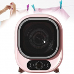 V&auml;ike kondensaatoriga trummelkuivati, 5 kg mahutavusega kompaktne kaasaskantav trummelkuivati, v&auml;ike kondensaatoriga kuivati, 0,8 kg koormusega trummelkuivati, koju, korteritesse ja elamutesse, roosa