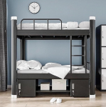 Magamisvoodi 100 x 200 cm Voodiraam Metallvoodi Kahekorruseline magamisvoodi T&auml;iskasvanute magamisvoodi koos redeli ja voodiraamiga Robustne terasest kahekorruseline magamisvoodi teismelistele ja t&auml;iskasvanutele (must, 100 x 200 cm)