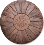 Poufs&Pillows Maroko ehtne nahast pouf - K&auml;sitsi valmistatud - t&auml;idetud - Ottomani, Bean Bag, Footstock, Pouf (pruun)