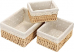 Sosayet Storage Basket Toy Storage Bathroom Basket Braided Changing Table Organiser Baskets Nursery Boxes Basket Small Basket Set of 3 Woven Recyclable