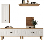 boorbin 3-osaline seinakappide komplekt, kaasaegne seinakapp koos Highboardiga, kapid, seinaplaat, nikerdatud uksepaneelid, TV kapp, elutoa m&ouml;&ouml;bel elutuppa, magamistuppa