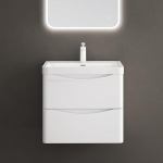 doporro Smile tualettruum koos kapiga seinale paigaldatud l&auml;ikivvalge 60 x 42 x 50 cm koos valatud mineraalvalamuuga