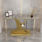 Zeitgen&ouml;ssischer Goldener Konsolentisch - moderner Akzenttisch f&uuml;r Eingangsbereich und Flur f&uuml;r Wohnzimmer und Foyer, stilvolle 100 cm (39,4 Zoll) Sofatisch-Dekoration