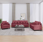 3-osaline diivanikomplekt koos pehmendusega diivaniga Elutoa diivanikomplekt Elutoa diivanikomplekt Diivanid elutuppa Veinipunane kangas