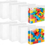 DARENYI 8 St&uuml;ck Transparente PVC Spielzeug Aufbewahrungstasche, Wasserdicht und Wiederverwendbar Organizer mit Rei&szlig;verschluss und Griffen f&uuml;r Bausteinen, Puzzles, Ton, B&uuml;cher, Kosmetika (32x30x8 cm)