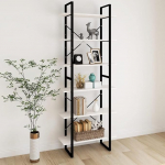 Riiulid Vitriinkapp Seisev riiul Raamaturiiul Hoiuriiul K&otilde;rge kapp Valge 80 x 30 x 210 cm Massiivne m&auml;nd Magamistuba Elutuba Kontor Lihtne disain