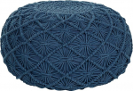 Pouf puuvillane sinine punutud makramee &uuml;mmarguse l&auml;bim&otilde;&otilde;duga 50 cm kootud tool Boho Bercanes