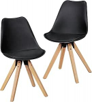 FineBuy Design SV43912 S&ouml;&ouml;gitoa toolid 2-st skandinaavia toolist koosnev komplekt puidust jalgadega, Retro tooli komplekt plastikust, k&ouml;&ouml;gitoolid kunstnahast, seljatoega tool, kaasaegne, k&ouml;&ouml;gitool, s&ouml;&ouml;gituba