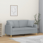 Mengtu 2-kohaline diivan koos dekoratiivsete padjadega Diivan Diivan Lounge diivan Pehmendusega diivan Relax diivan Kahekohaline diivan K&uuml;lalissohv Diivan Diivanid elutuppa magamistuppa k&uuml;lalistetuppa Helehall 140 cm kangas