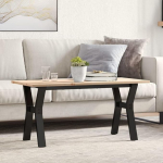 Holamys Couchtisch Y-Gestell 100x50x45 cm, Massivholz Kiefer f&uuml;r Wohnzimmer, robuster Beistelltisch aus Stahl mit ansprechender Optik, ideal f&uuml;r Snacks und Dekoration, einfache Montage