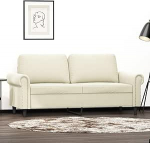 2-Sitzer-Sofa Dopplesofa Diivan Diivan Loungesofa Polstersofa Relaxsofa G&auml;stesofa Loveseat Sofa f&uuml;r Wohnzimmer Schlafzimmer G&auml;stezimmer Creme 140 cm Samt