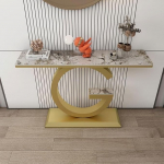 Konsolentisch f&uuml;r den Eingangsbereich mit Metallrahmen, stilvolle Akzentm&ouml;bel f&uuml;r den Flur als Heimdekoration