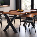 LAMO Manufaktur LEG-01-A-004-9005D S&ouml;&ouml;gilaud, k&ouml;&ouml;gilaud, kirjutuslaud, kohvilaud t&auml;ispuidust, 120 x 80 x 76 cm (B x L x K), disain, tume / must