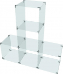 Klaasist vitriinkapp 5 sektsiooniga, 30 x 30 cm v&otilde;i 40 x 40 cm