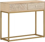 Yisssmeng konsoollaud 90x30x76 cm Massiivne mangopuit ja raudjalad Modernne rustikaalne kitsas koridorikapp elutoa magamistoa koridorile