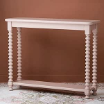 WPWSDWMX Konsole aus Massivholz mit Gedrechselten Beinen, 120x35x90 cm, Zweist&ouml;ckiger Flurtisch, Landhausstil-M&ouml;bel f&uuml;r Eingangsbereich oder Wohnzimmer(Pink)