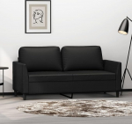 2-kohaline diivan Kahekohaline diivan Diivan Lounge Diivan Polsterdatud diivan Relax diivan K&uuml;lalissohva Diivan Diivan elutuppa Magamistuba K&uuml;lalistetuba Must 140 cm Kunstnahk