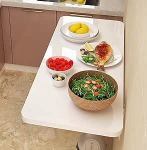 An der Wand montierter Klapptisch f&uuml;r K&uuml;che, Esszimmer, Waschk&uuml;che, Badezimmer, platzsparender herunterklappbarer Schreibtisch, schwebender Wandschreibtisch, kompakter, an der Wand montierte