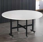 Drop Leaf Esstisch, Klappbarer K&uuml;chentisch, Multifunktionaler Runder Tisch, Mobiler ausziehbarer Kleiner Computertisch, Platzsparender Restauranttisch mit Universalr&auml;dern(A,L00cm)