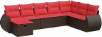 Garten-Sofagarnitur mit Stauraum & Fu&szlig;hocker - PE-Rattan, 55x53x34 cm, f&uuml;r Terrasse und Innenhof Model3325640