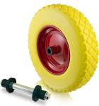 BITUXX&reg; Asendusratas Ratask&auml;ru ketasrind 400 x 90 cm Ratask&auml;ru ratas 40 cm PU ratask&auml;ru rehv 4.80/4.00-8 koos teljega (kollane)