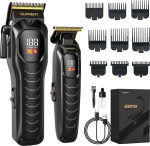 SUPRENT Professional Hair Trimmer Set meestele, juuksetrimmeri hoolduskomplektid suure j&otilde;udlusega mootori ja LED-ekraaniga, habeme trimmeri t&auml;psusjuuksetrimmer meestele, 9 juhtkammi (must)