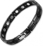 RainSo Strong Magnetic Bracelet for Men Made of Titanium - Magnetic Titanium Bracelet (Black), Titanium