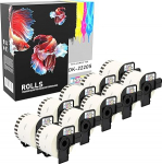 Prestige Cartridge 10x DK-22205 DK22205 Continuous Labels Compatible with Brother P-Touch QL-500 QL-550 QL-560 QL-570 QL-700 QL-800 QL-810W QL-820NWB QL-1050 QL-1060N QL L-1100 QL-1110NWB, 62 mm x