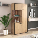Sweiko Modern Display Cabinet, Door Cabinet with Multifunctional Shelves, Living Room Cabinet Sideboard