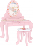 AIYAPLAY Kinder Schminktisch Set, Zweiteiliger Kinder Schminktisch mit Hocker, Spiegel, Schublade, Schreibtischaufbewahrung, Erdbeer-Thema, Schminktisch, Stuhl, Rosa