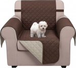 UNICE HOME Reversible Chair Cover with Elastic Bands Water Resistant Sofa Slipcover Protector for 1 Pillow Couch (Armchair, Coffee)