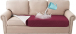 GAMUKAI 100% Waterproof Sofa Cushion Covers Quilted Couch Pad Sofa Protector for Kids Pets Dogs Non-Slip Pet Blanket Cushion Cover (Burgundy, 35"x74")