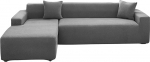 Mingfuxin Sectional Couch Covers, Thick Stretch Sofa Slipcovers, L-Shaped Corner Sofa Cover, Chaise Lounge Protector with 2 Pillow Cases for L-Type Sofas and Couches (3-Seater + 3-Seater)