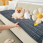 crayfomo Paks diivan katab 3 istekohaga pestav pehme flanell diivanikatte universaalne libisemisvastane pl&uuml;&uuml;s diivanikatte m&ouml;&ouml;bli kaitsja elutuppa 150x70cm