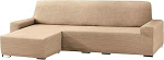 Eysa Aquiles Elastic Chaise Longue Short Arm Left, pol&uuml;ester-puuvillane, beež, 43 x 37 x 14 cm