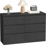 VASAGLE 6 sahtliga kapp, sahtlikapp, sahtlikapp, pesukapp magamistuppa, 40 x 119,4 x 75 cm, kaasaegne Kailyn kollektsioon, eebenpuu must LTS616B01