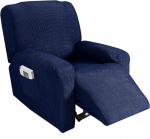 Highdi Stretch Cover for Relaxing Chair, Complete Armchair Protector, Stretch Relaxing Chair Covers, 1 Piece, Jacquard Plain Elastic Armchair Cover for TV Chair, Lounger, Armchair (Navy Blue)