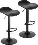 Baroni Home 2 baaritooli komplekt reguleeritava k&otilde;rgusega, baaritoolid kriimustuskindla aluse ja jalatoega, baaritoolid k&ouml;&ouml;ki, restorani ja baari jaoks, 41 x 40 x 64-86 cm, 2 tk, must