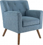 CLP Kioni Polsterdatud tugitool koordi kattega, polsterdatud tool k&auml;etoega, Wingback tool kuni 150 kg, lamamistool ja teleritooli elutuppa, v&auml;rv: sinine